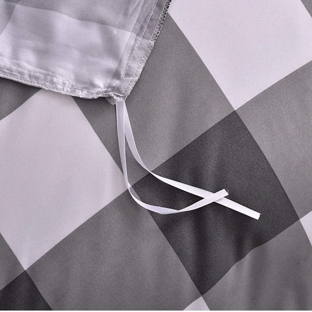 COPY Duvet Cover Set 2 Piece Grey White Buffalo Plaid - Picture 5 of 5